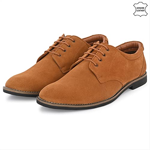 Image of Auserio Men's Suede Leather Derby Lace Up Formal Shoes | Anti Skid Sole & Waxed Laces| Antimicrobial & Heat-insulating| Memory Foam Padded Insole | Shoes for Office & Parties (SSE 013.014.015.016.017)