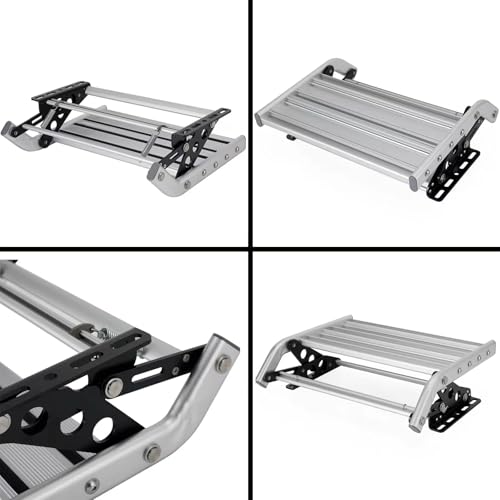 Wohnmobiltrittstufen,manuell klappbares RV Step,einziehbares Aluminiumlegierung Wohnmobiltrittstufen,rutschfeste Oberfläche, superstarke Tragkraft von 200kg,geeignet für Wohnwagen,Wohnmobil,Reisemobil