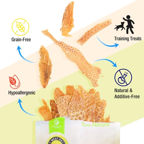 Hühnchen-Jerky-Hundesnacks, hergestellt aus 100% echter Hühnerbrust, Hundetrainingssnacks zum Kauen, gesunde Snacks, proteinreich, gesund und leicht verdaulich