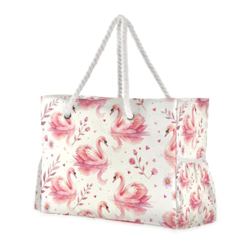 Sac fourre-tout grand format anti-pluie en toile cygne pour femme active