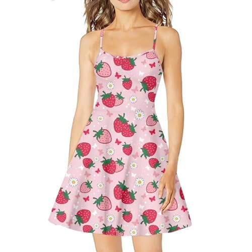 Image of Biyejit Women Casual Loose Dress Strap Long Summer Beach Swing Dress