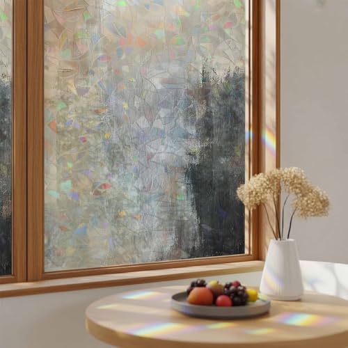 Vinilo para ventana arcoíris beige marrón 17.7 x 39.3 pulgadas miniatura 4