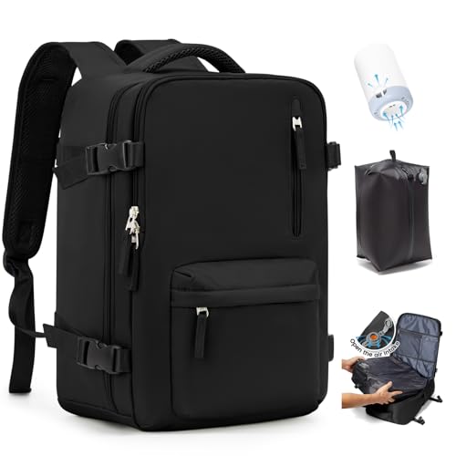 SZLX Vakuum Rucksack Handgepäck Damen, Airbag Rucksack Vakuum mit Vakuumsystem für Reisen, Ryanair Vacuum Reiserucksack mit Pumpe Wasserdicht Herren Vakuumkoffer