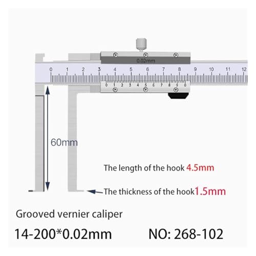Calibrador Vernier de Acero Inoxidable 14-200mm miniatura 2