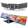 KPKUE 15.6" Laptop Screen Extender Monitor, 1080P FHD IPS Dual Portable Monitor for Laptop, Compatible with 12" -16" Laptops, Plug and Play (Mac Windows Chrome) X90E Pro