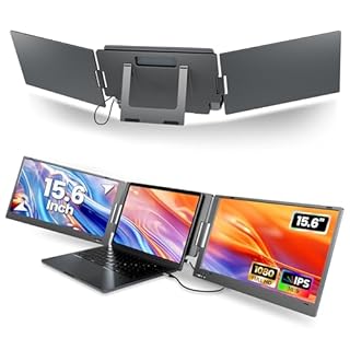 KPKUE 15.6" Laptop Screen Extender Monitor, 1080P FHD IPS Dual Portable Monitor for Laptop, Compatible with 12" -16" Laptops, Plug and Play (Mac Windows Chrome) X90E Pro