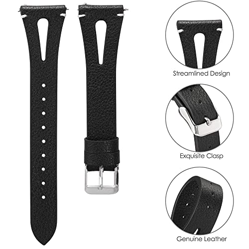 Correa de cuero para smartwatch EGQINR 18mm miniatura 5