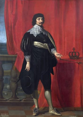 Pintura mural en lienzo de Federico V de Gerrit Van Honthorst, elegante arte vintage de 60x90cm