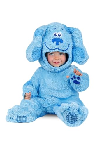 Infant Blues Clues Costume Baby Nickelodeon Puppy Jumpsuit with Hood Ears Tail and Spots for Halloween 0/6MO