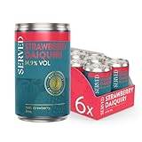 SERVED Strawberry Daiquiri Cocktails, 14.9% ABV, Premium Quality, Bar Strength, Pre-Mixed & Ready To Drink, 6 x 125ml Cans