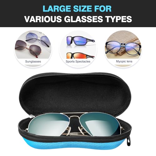 Image of MoKo Semi Hard Shell Sunglasses Case, Unisex Protective Eyeglass Case Glasses Case Holder with Metal Hanging Hook