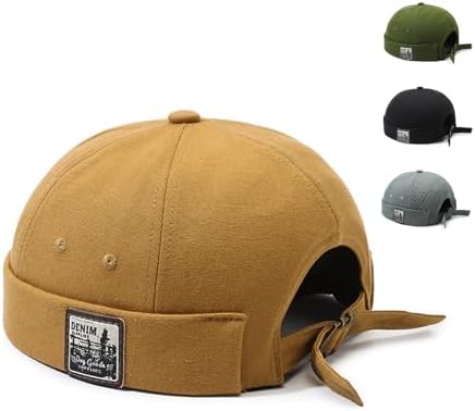 Moorle Docker MüTze Sommer Dockercap Herren Verstellbar 100% Baumwolle Cool Sommer Accessoires für Herren