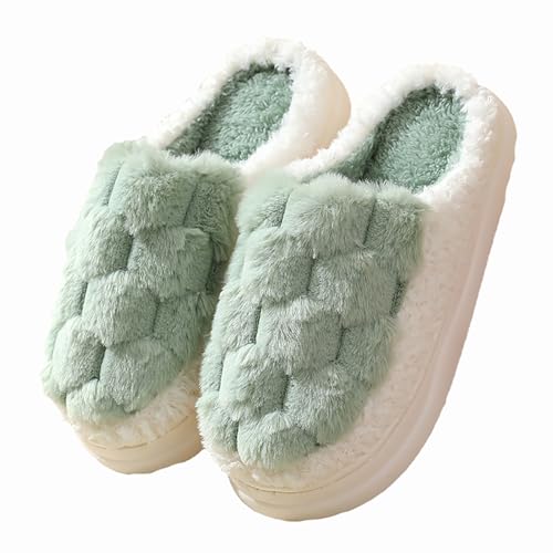 HANDKEI Women's Slippers Non slip Plush Plush Slippers Couple Indoor Home Slippers