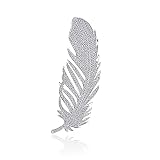 Seakuur Rhinestone Feather Brooch Pin for Women Men Fashion Crystal Delicate Leaf Brooch Lapel Pins
