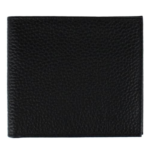 Trafalgar Men's Pierce Pebble Grain Classic Leather Bi-Fold Wallet, Black