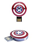 2.0 Metal Captain America Shield Super Hero 64GB USB External Hard Drive Flash Thumb Drive Storage Device Cute Novelty Memory Stick U Disk Cartoon