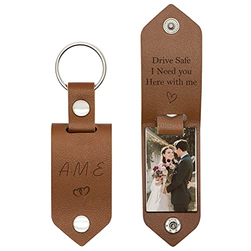 Culivis Personalized Photo Keychain -Customize Unique Leather Keychain With Photo Laser Engraved Keychains With Picture Leather For Men Man Accessory Unique Photo Keychains For Man For Him For Men #TOP12