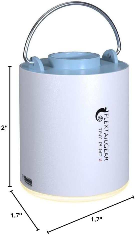 FLEXTAILGEAR Tiny Pump X Portable Air Pump+ Camping Light Ultra-Mini Air Pump with 1300mAh Battery USB Rechargeable for Sleeping Pads Pool Floats Air Bed Air Mattress Swimming Ring - Image 9