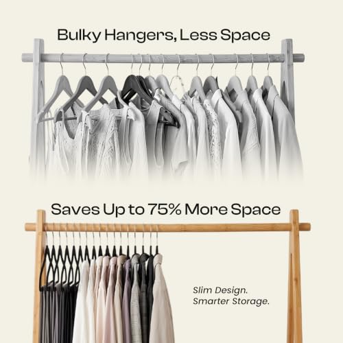Image of Utopia Home Velvet Hangers, Black, 30 Pack | Luxury Non-Slip, Slim Pant & Coat Hangers, Strong Space-Saving, Pants Bar, 360 Swivel Hook
