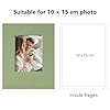 Remowith Album Photo 24 Pochettes 10x15 cm en Toile avec Fenêtre – Petit Carnet Photo – Vert Clair