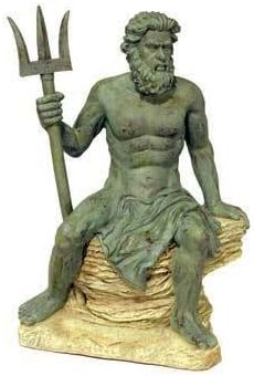 Deep Blue Corals 894464 Large 14" Poseidon Statue