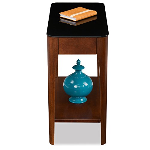 Image of Leick Home Obsidian End Table, 24 inch, Chestnut