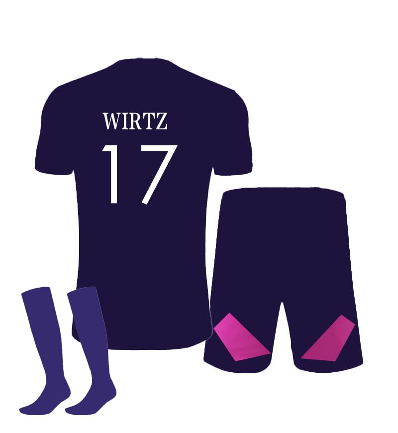 ZSJMY Neu Deutschland Trikot em 2024 für Erwachsene und Kinder, Heim Auswärtstrikot Nr.17 Fußball Trikot Fans Jersey Shorts Socken Trainingsanzug Set für Jungen und Herren (Auswärtstrikot 17, 26)