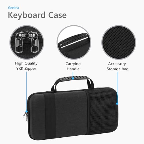 Image of Geekria 75% 84-Key Keyboard Case, Hard Shell Travel Carrying Bag, Compatible with Keychron K2 HE, EPOMAKER x Aula F75, ASUS ROG Azoth Extreme 75 /Falchion Ace 75 HE, Womier S K80 (Dark Gray)