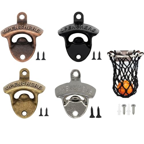 Wall Mounted Bottle Opener Beer Bottle Opener and Catcher Set Bar Accessories with Wall Bottle Opener Convenient Wall Mounted Design for Home Use