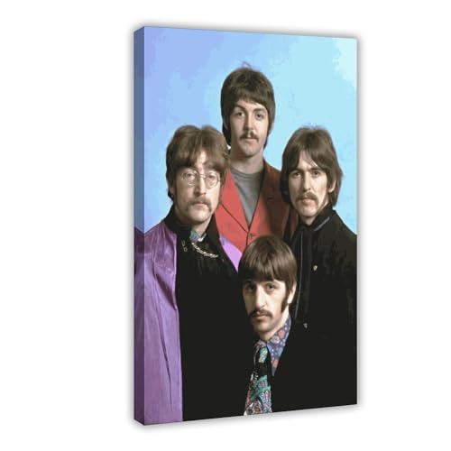 RePaLy Poster des Beatles de 1967, poster sur toile, décoration murale pour salon, chambre à coucher, avec cadre, 40 x 60 cm - Les Beatles, Paul McCartney, John Lennon, RIngo Starr, George Harrison RePaLy Poster des Beatles de 1967, poster sur toile, décoration murale pour salon, chambre à coucher, avec cadre, 40 x 60 cm