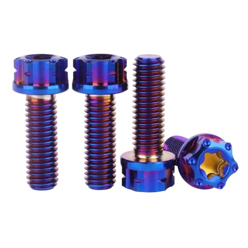 Tornillos Torx M5 de titanio 15mm con brida azul quemado para piezas de motor