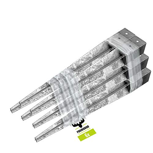 Preisvergleich Produktbild 6er Set FATMOOSE Einschlaghülse Pfostenhülse 90x90x900mm Befestigungselement Vierkant