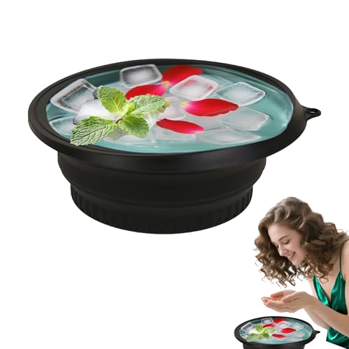 Face Bowl for Ice with Built-in Ice Tray, Collapsible Silicone Fa...