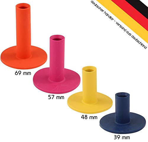Golfas 4 Gummitees für die Driving-Range Matte - Rangetees - Rubbertees - Wintertees in Höhen zu je: 39/48 / 57/69 mm