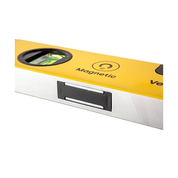 VERLINGER Wasserwaage Aluminium Magnetisch Mit 2 Magneten Und 3 Libellen 30 CM Gelb – Bild 7