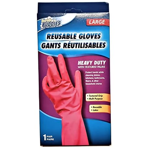 Scrub Buddies Ladies Kitchen Bathroom Dishes Floors All Purpose Cleaning Gloves Pink Cover