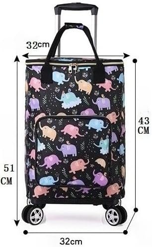 Qoo10] ショッピングカート 折りたたみ 5輪 キ QeMiygショッピングカート大容量保冷保温ショッピング防水折りたたみ横圧5輪360°回転静音2段拡張高さ調整可着脱 (子猫) [並