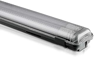 LED Non-Corrosive T8 Lamp Fitting Twin 4FT 120CM IP65 2 x 18W White 6400K Tube Batten Indoor or Outdoor IP65 Weatherproof - Ideal for Garage Warehouse Car Park Industrial Lighting