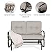 PATIO TREE Outdoor Patio Glider Bench Loveseat - Cushioned 2 Person Rocking Seating Swing Chair for Patio, Beige