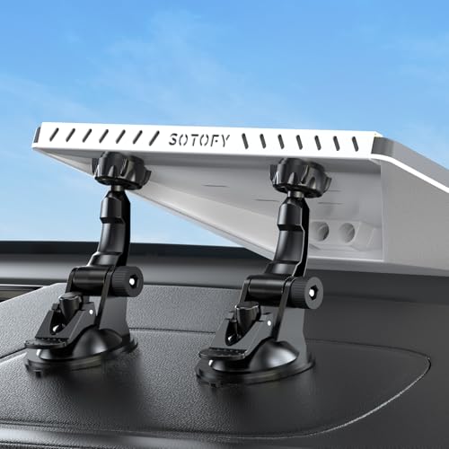 SOTOFY Starlink Mini Dash Mount, 360° Adjustable Dual Base Suction Cup with U-Shaped Cradle for Dashboard, Windshield, Starlink Mini Mobility Accessories for Car, RV, Boat, Truck