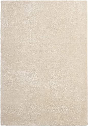 Tapis moderne aspect fourrure super doux grand format beige - 3