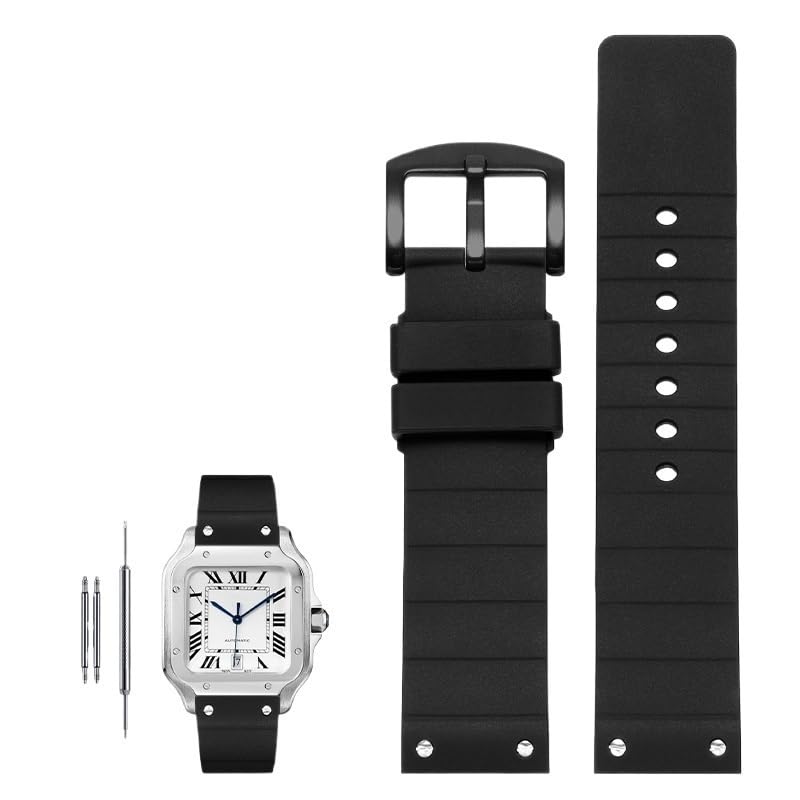 Bracelet montre caoutchouc pour Cartier Santos 100 pour remplacer le cuir