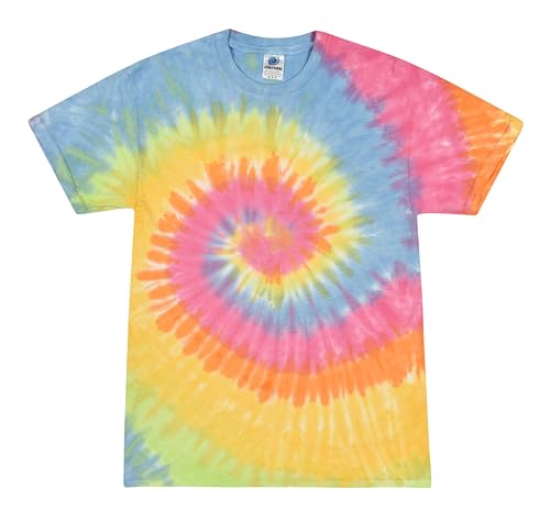 Colortone 100% Cotton Reactive Tie Dye T-Shirt for Women and Men, X-Large, Eternity