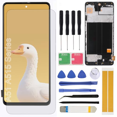 Écran LCD pour Samsung A51 avec châssis bloc complet noir