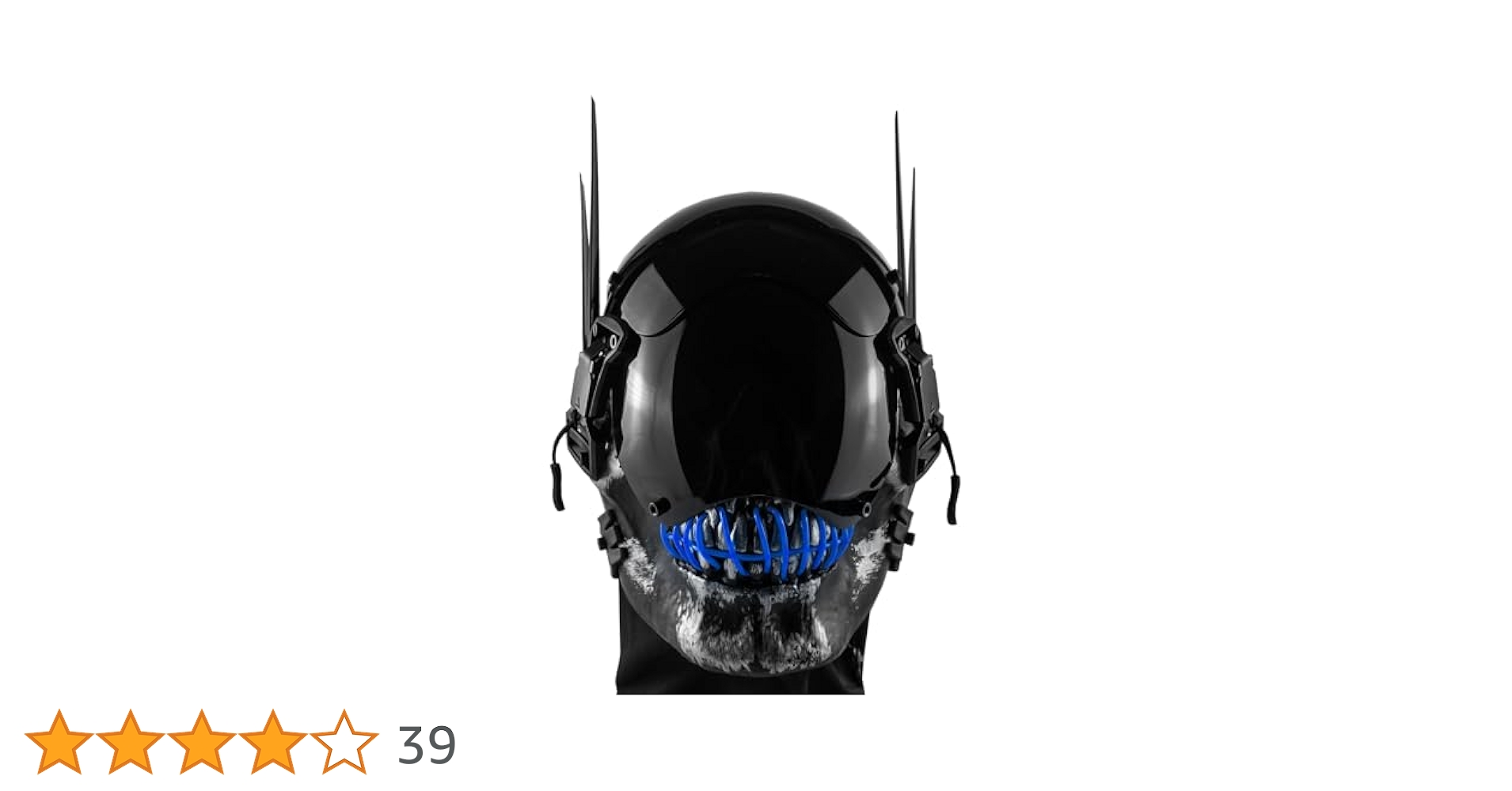 Cyberpunk Skull Mask with LED Light Gothic Cyber Mask for