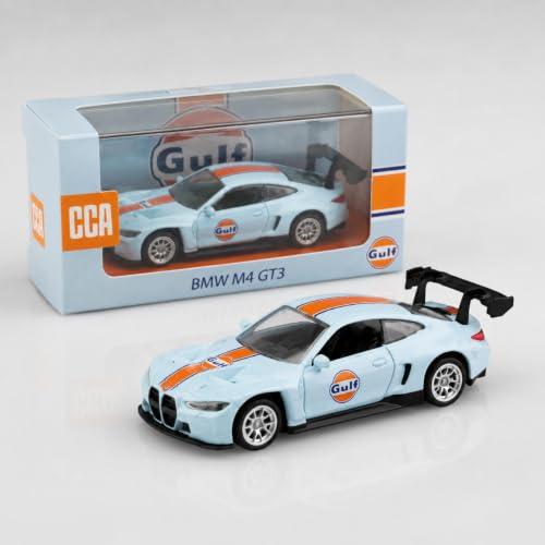 Image of Wizplex CCA BMW M4 GT3 Gulf 1:64 Officially Licensed Premium Die Cast Metal Car in Acrylic Display Case - Openable Doors, Collectible GT Race Car Showpiece for Collectors & Kids 3+