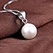 SWOPAN 925 Sterling Silver Pearl Pendant Necklace with 12MM Handmade Freshwater Cultured Pearl Pendant for Women Charms Collar Pendant Platinum Plated Fashion Jewelry