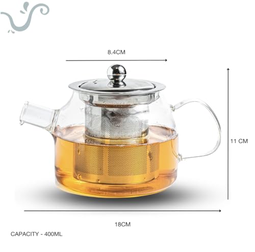 Image of Inspire Glass Teapot 400ml, Customised - First I Drink Tea