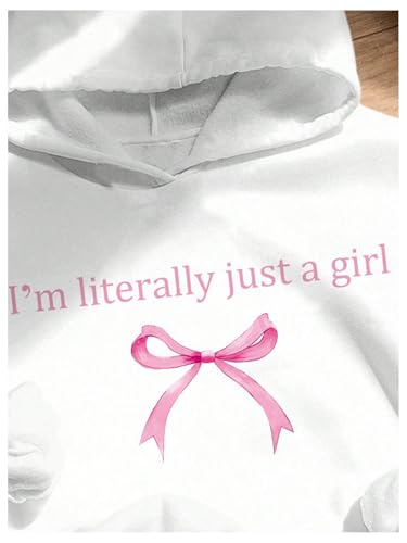GORGLITTER Girl's Bow Hoodies Cute Oversized Drop Shoulder Long Sleeve Sweatshirts Trendy3