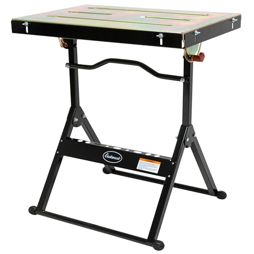 Eastwood Adjustable Steel Welding Table Strong Hold Industrial Workbench Table Welding 14 Gauge Plated Work Surface